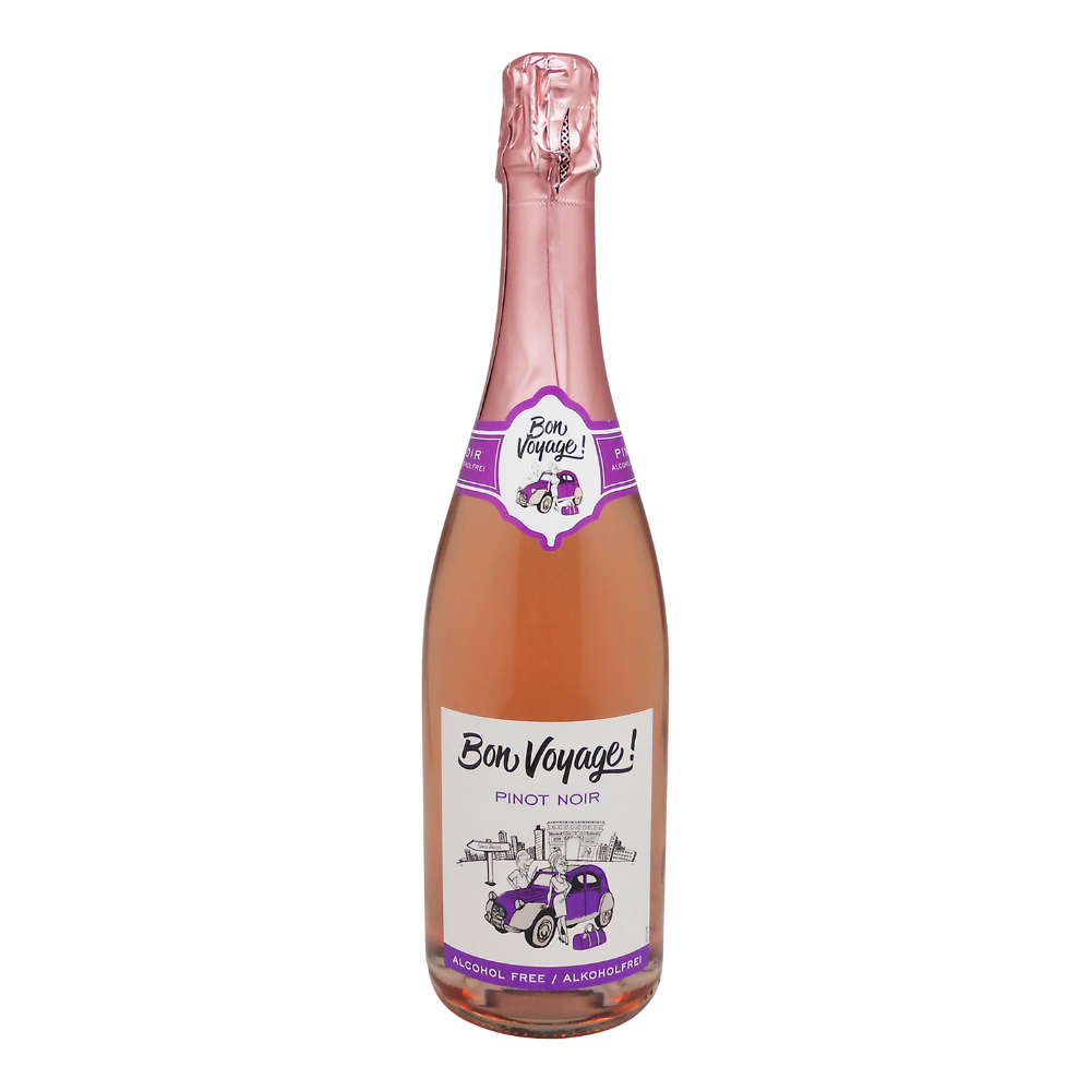 Безалкогольний напій на основі вина Бон Вояж Піно Нуар б/а ігр рож нпсух 0,75 л. 0%